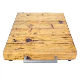 Mobile Preview: Gleitbrett / Rollbrett aus Massivholz für Bosch Cookit, Farbe honey, mit eckigem Edelstahlgriff